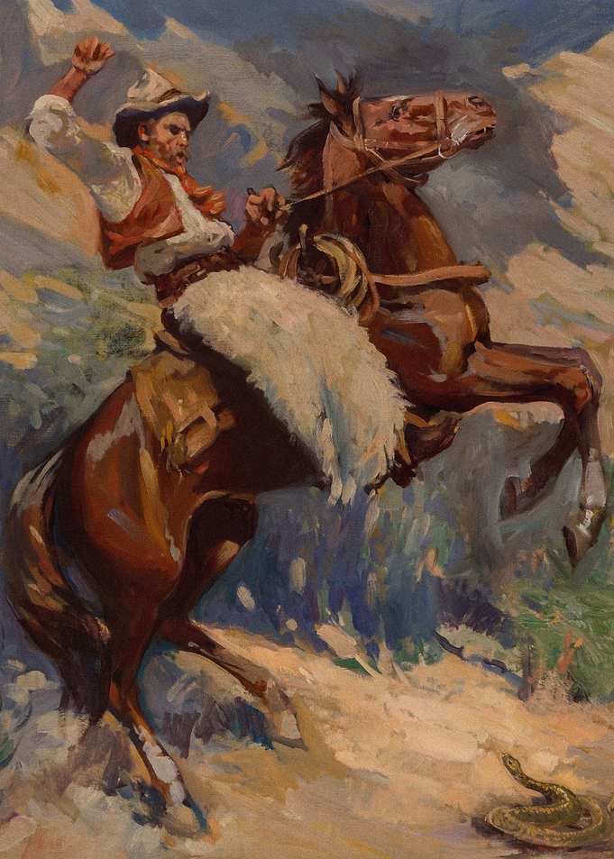 Cowboy And Rattlesnake
