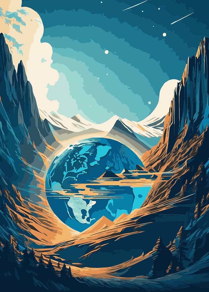 Abstract Moon Earth 10