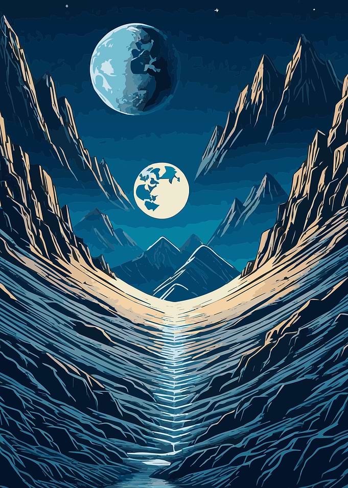 Abstract Moon Earth 3