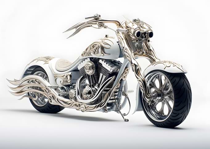 Motorcycle Chopper Silver