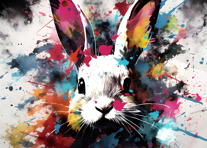 Rabbit Abstract Deco Art