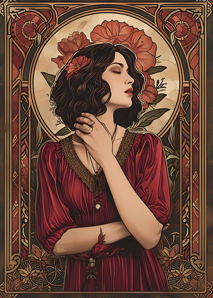 Women in red dress