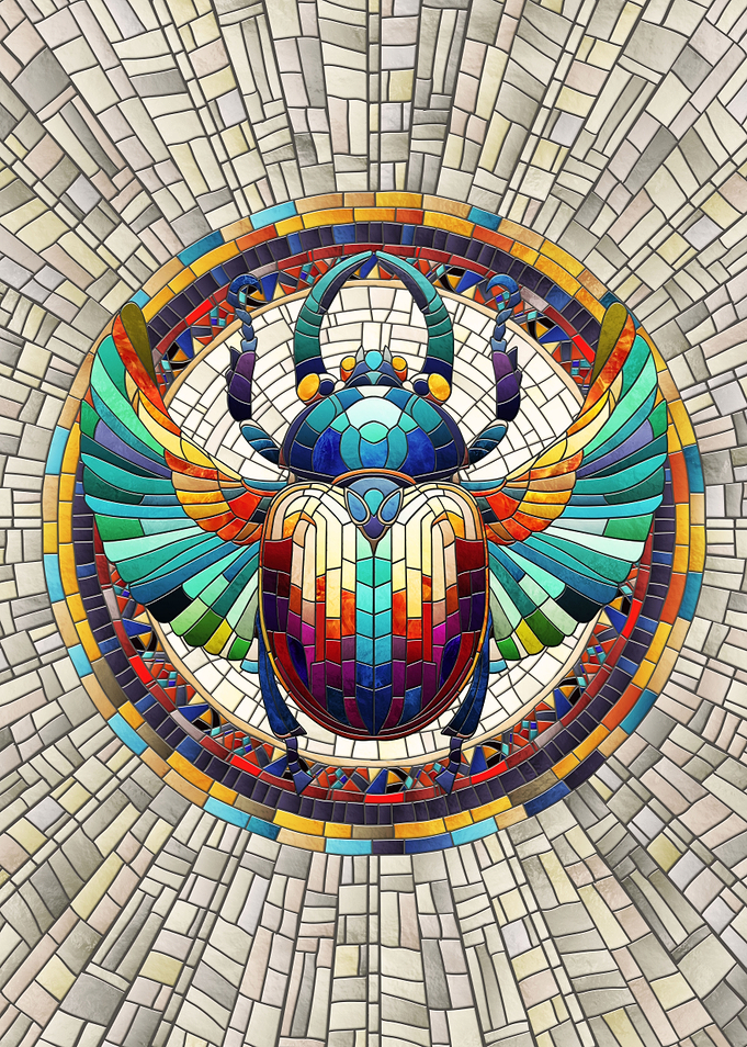 Scarab Beetle Mosaic Art