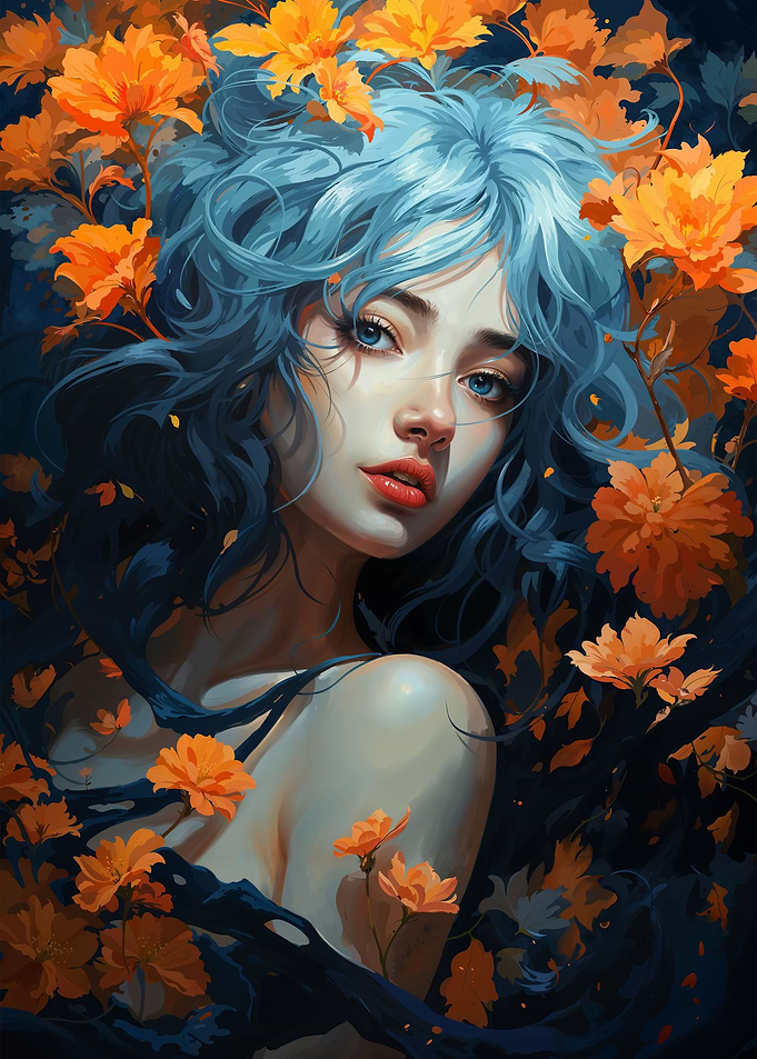 Floral Cyberpunk Girl
