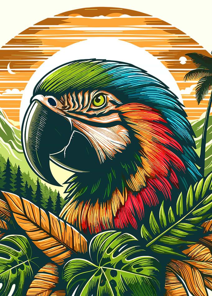 Macaw Sunset Summer