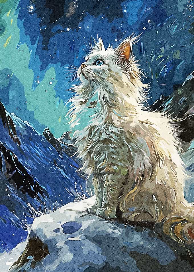 Cute White Cat Vintage