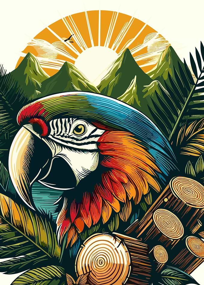 Macaw Sunset Summer