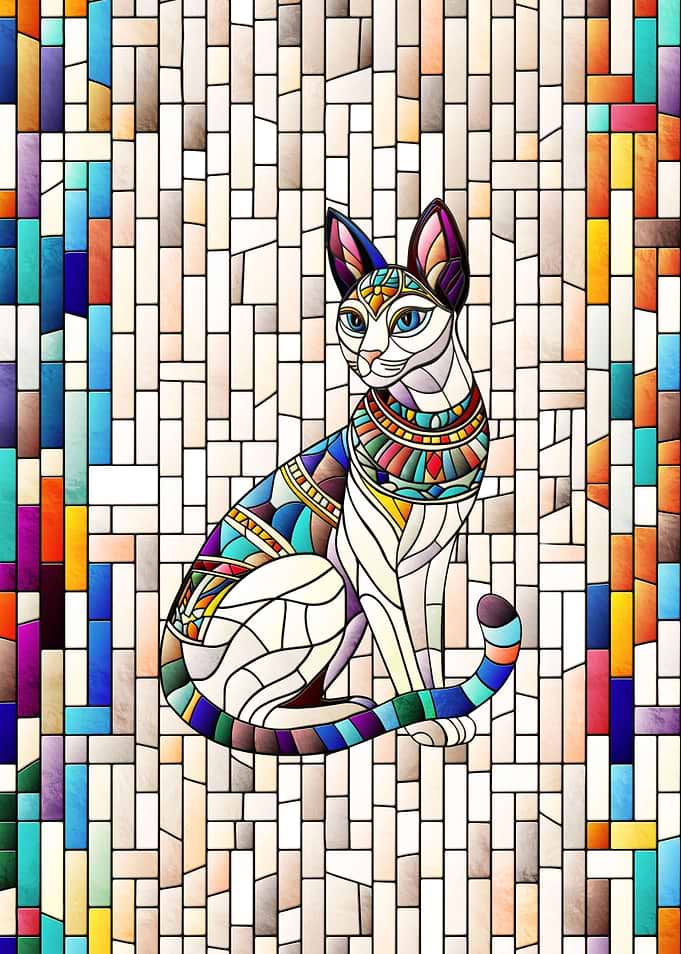 Egyptian Cat Mosaic Art