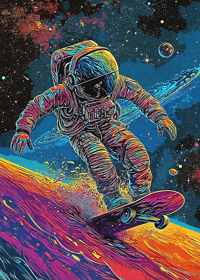 Astronaut Skateboarder