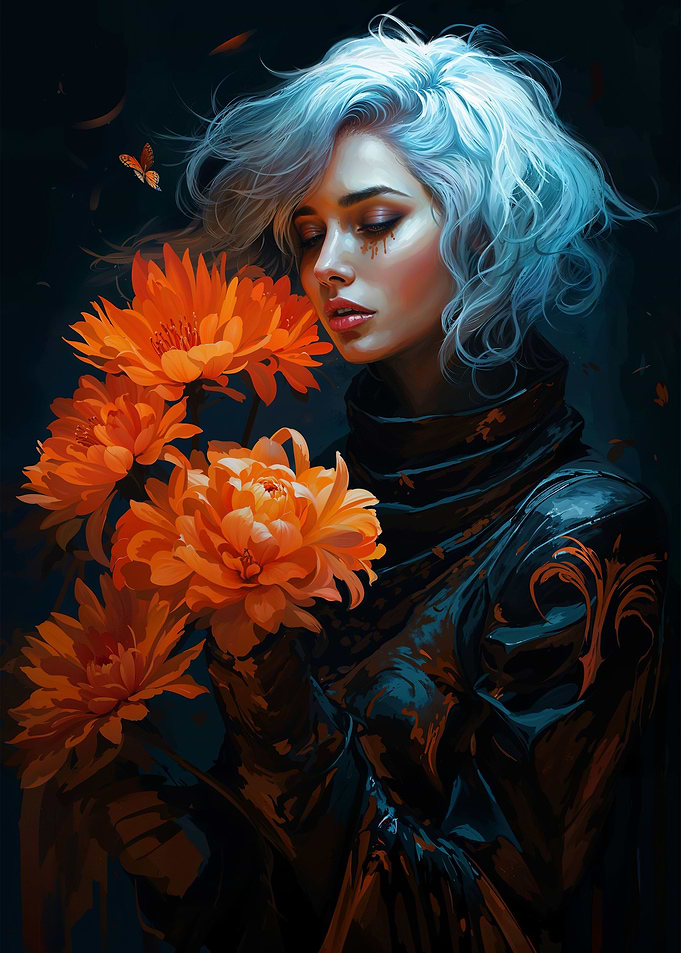 Floral Cyberpunk Girl