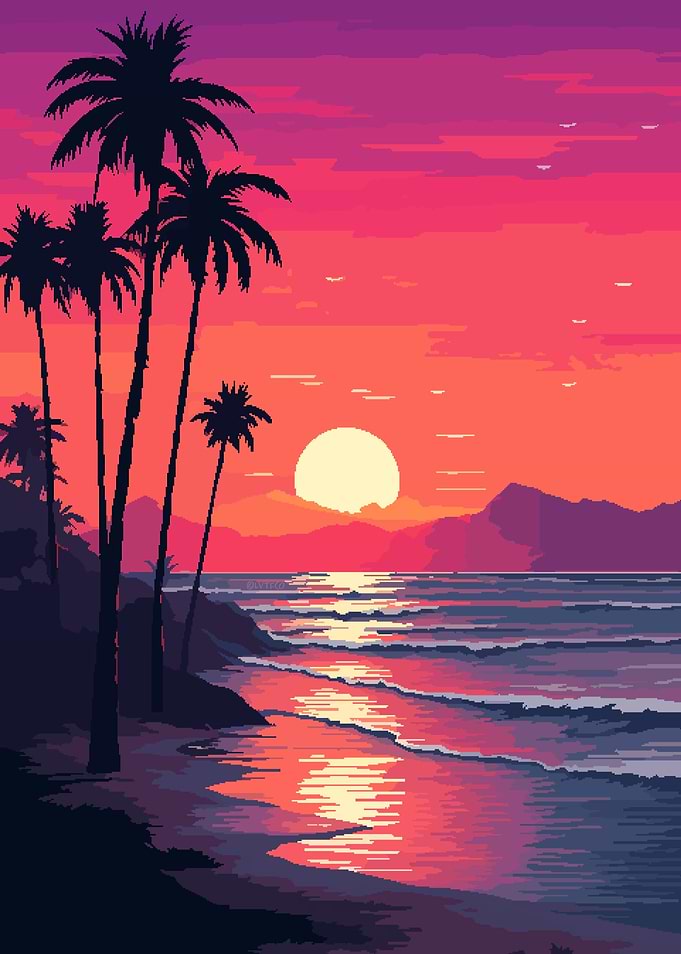 California Sunset Pixel