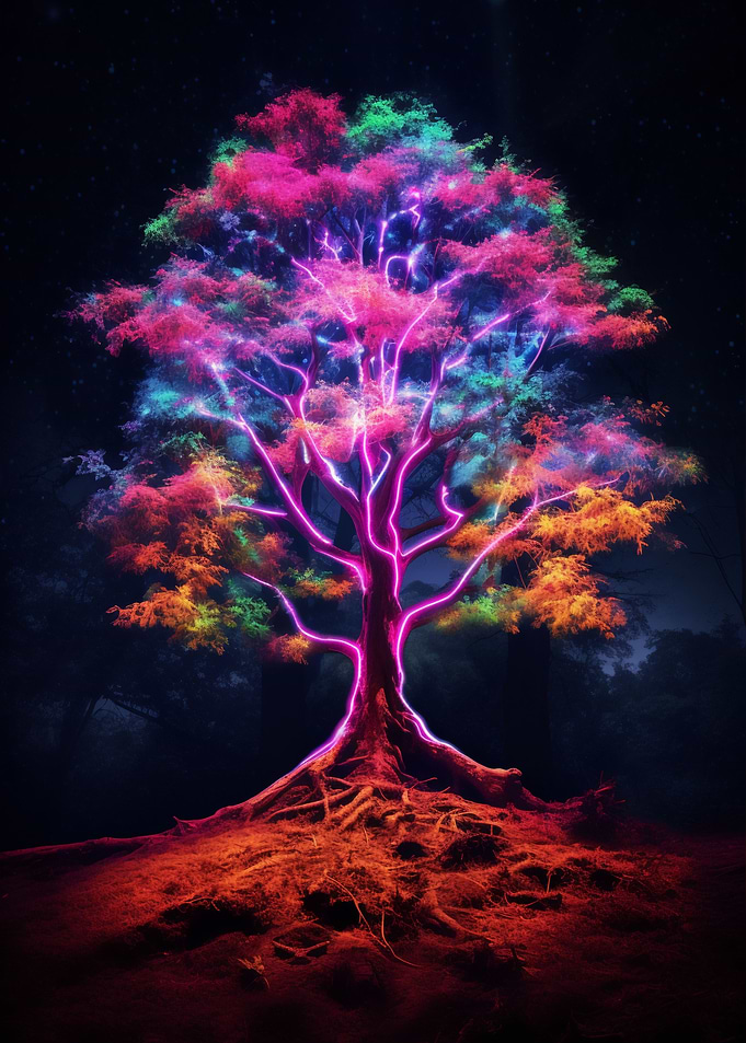 Colorful Neon Tree
