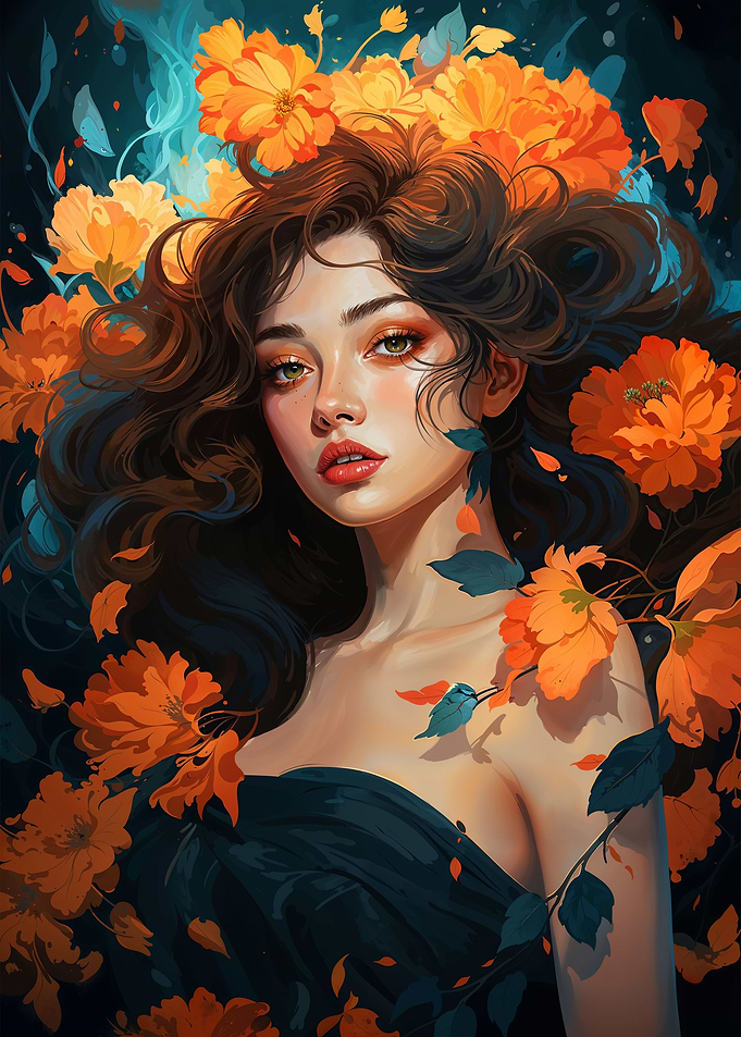 Floral Cyberpunk Girl