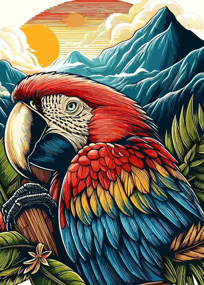 Macaw Sunset Summer