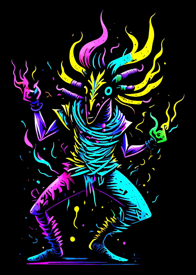 Colorful Dancing Kokopelli