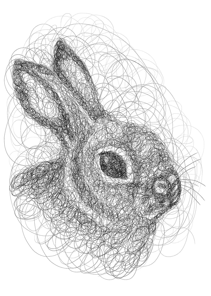 Scribble art rabbit Easter