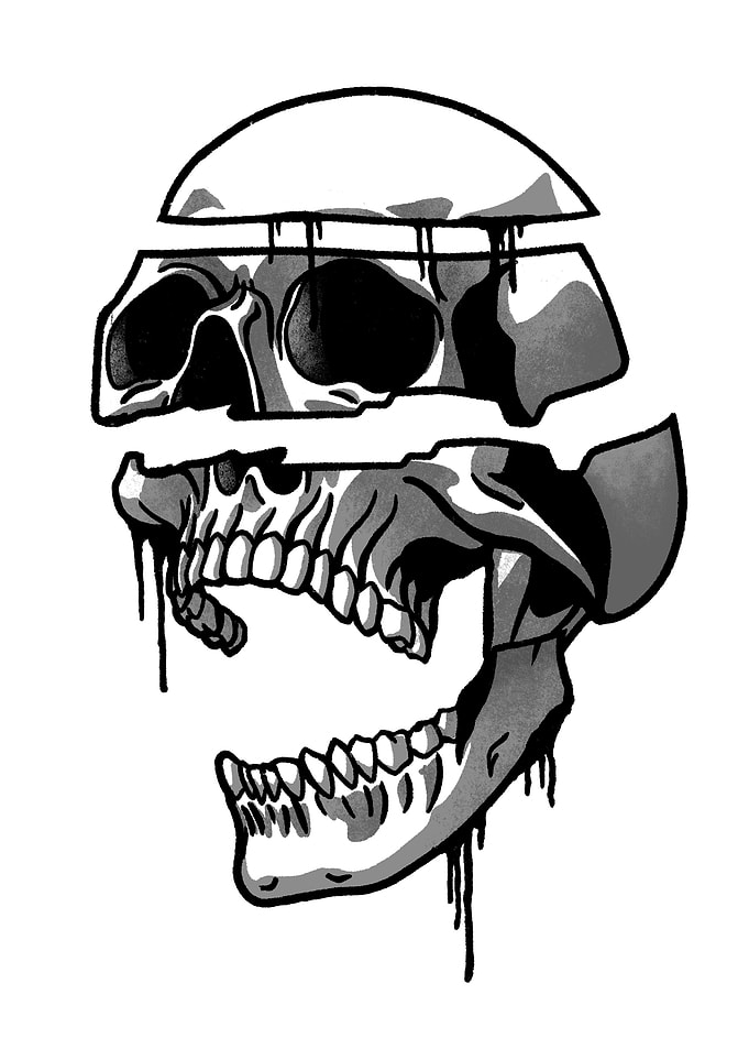 Skull Falling Apart