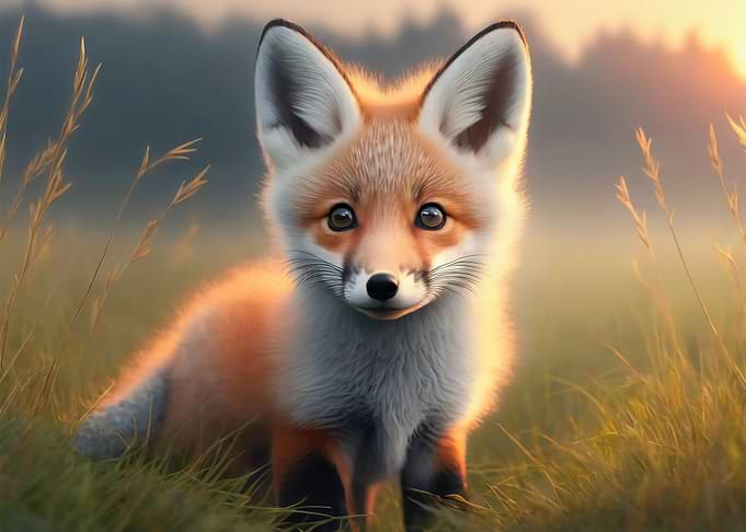 Tiny Fox In Natures Glow