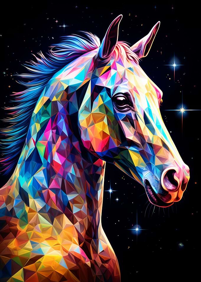 Horse in Geometric Pattern