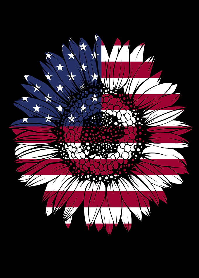 sunflower american flag