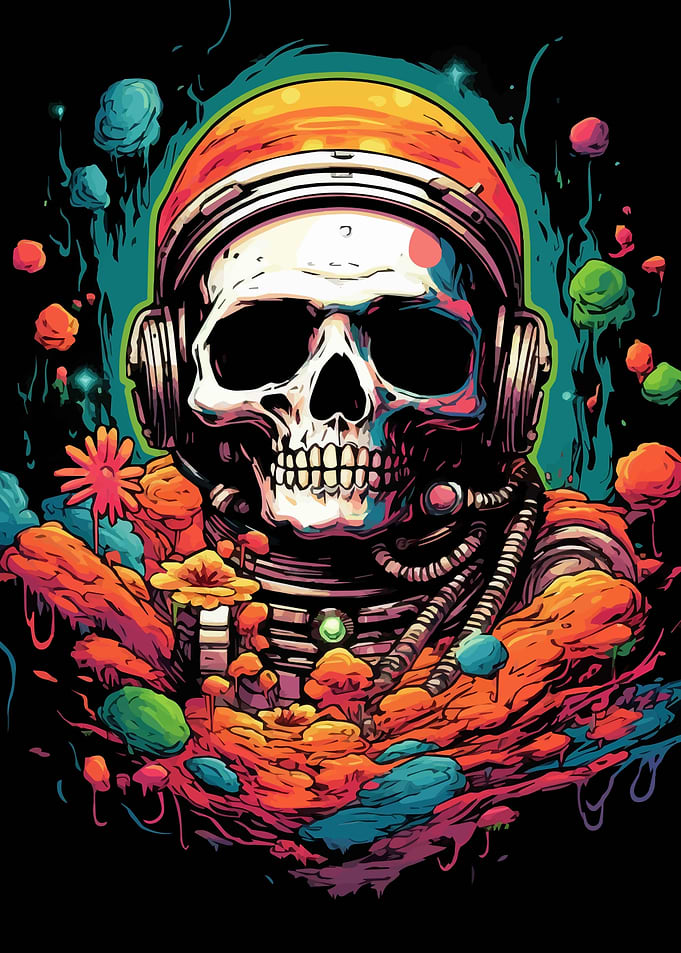 Skull Astronaut In Space