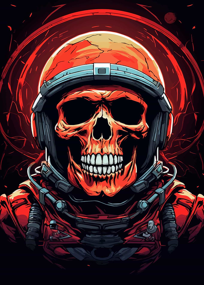 Skull Astronaut In Space