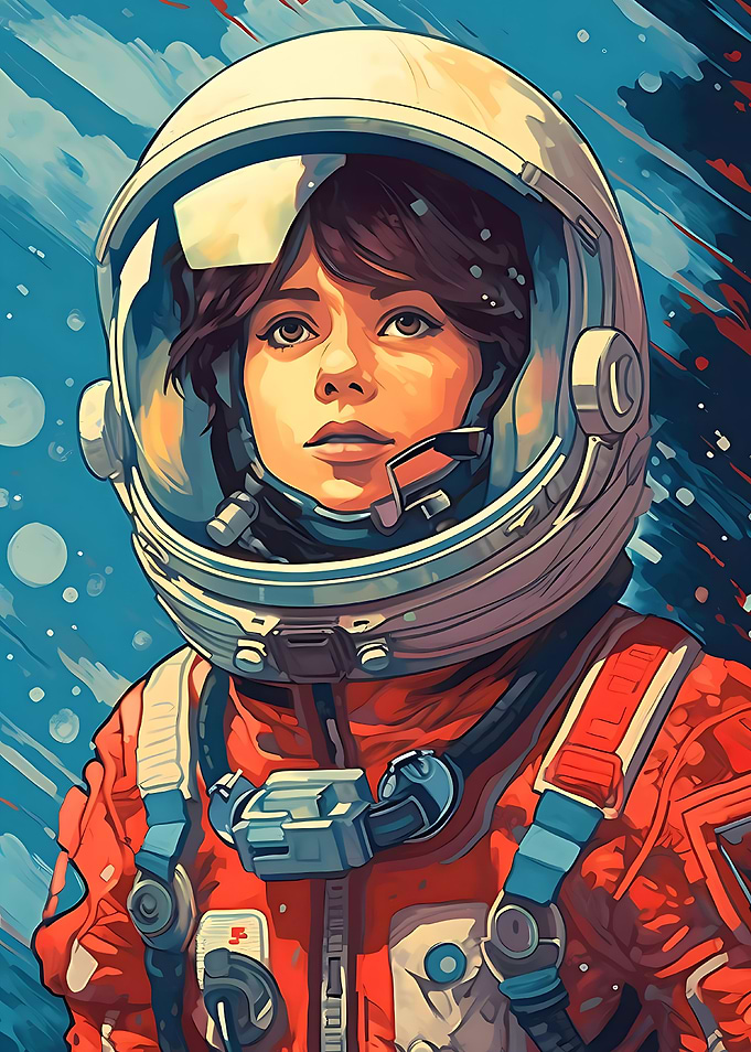 hand drawn astronaut