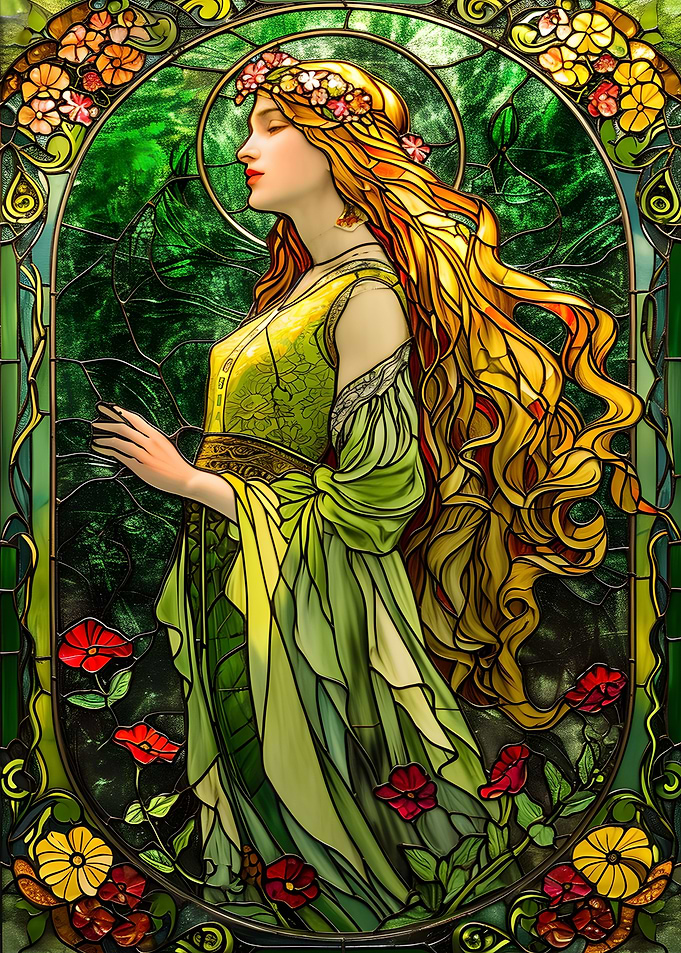 Woman Stained Glass