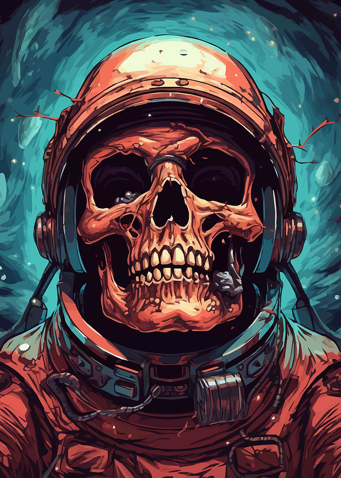 Skull Astronaut In Space