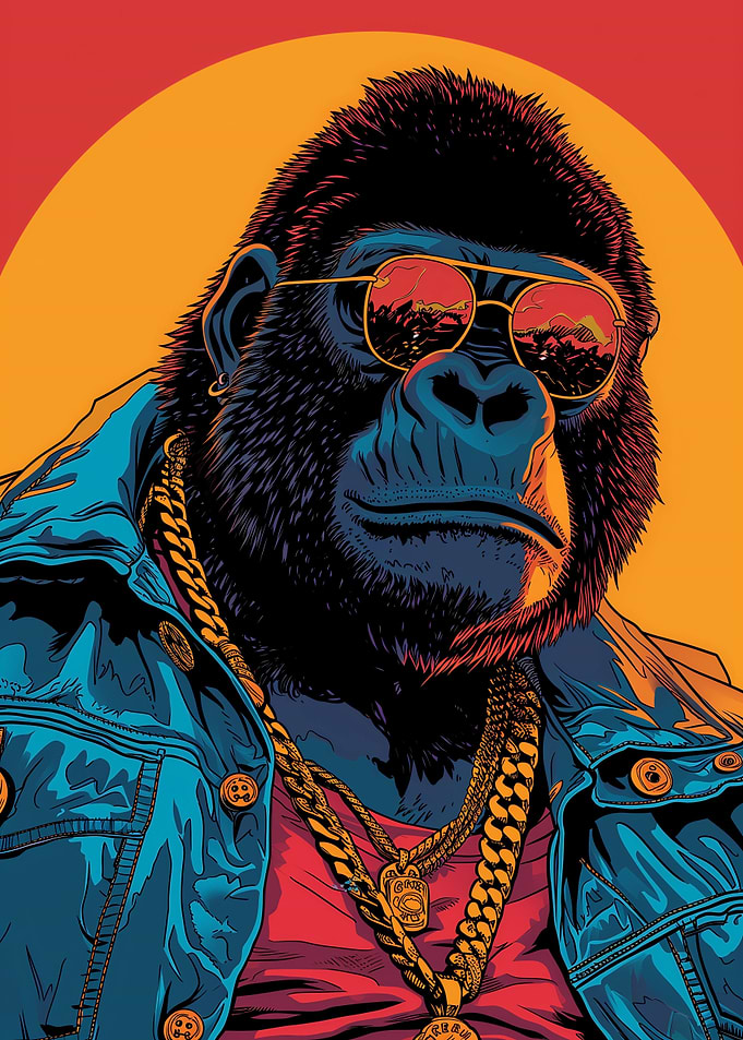 Cool Ape in Vintage Attire