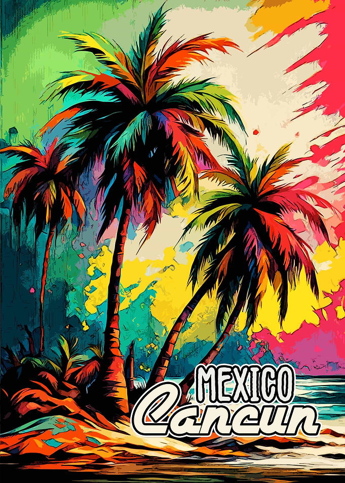 Cancun Mexico Pop Art