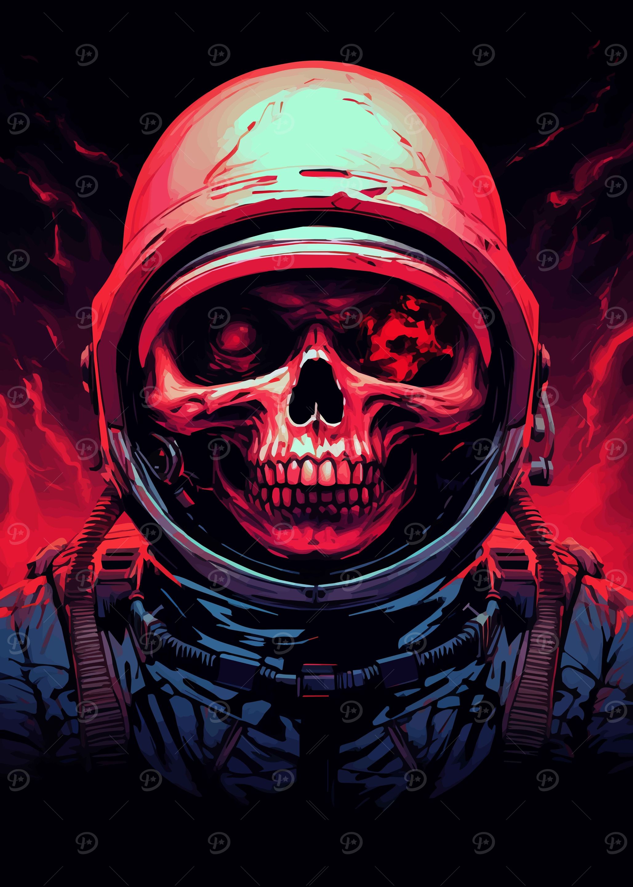 Skull Astronaut In Space