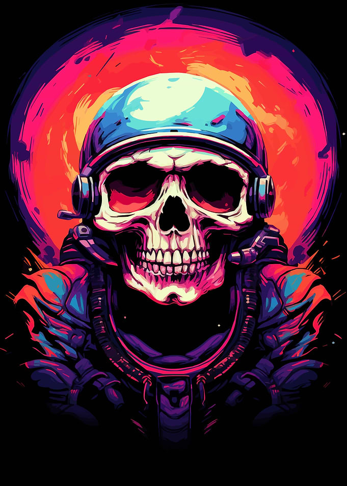 Skull Astronaut In Space