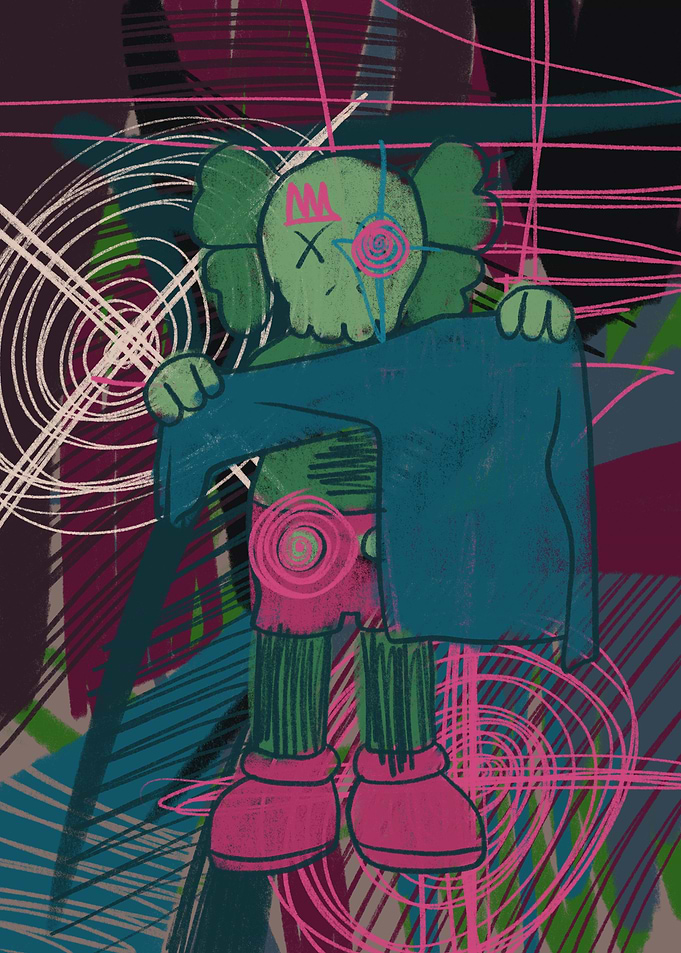 Kaws Dolls unique abstrac