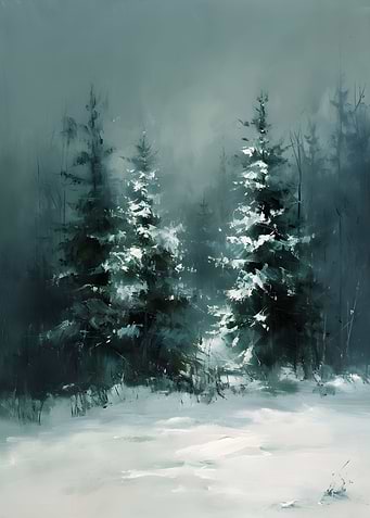 Forest Trees Winter Snow