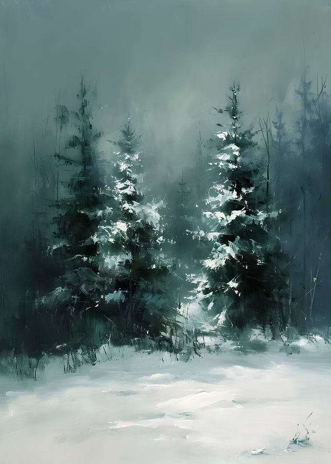 Forest Trees Winter Snow