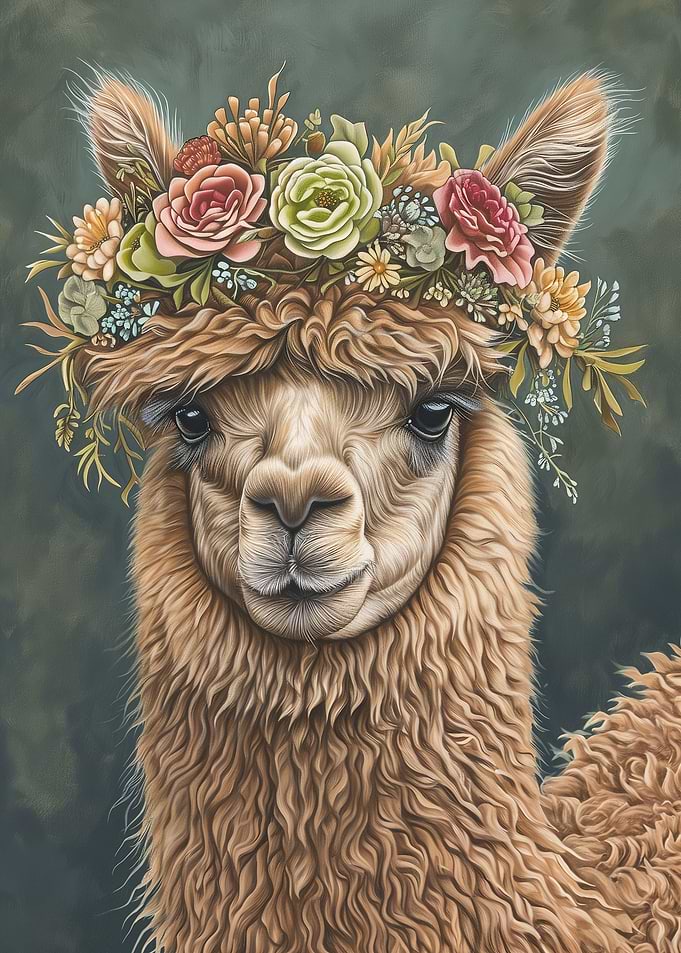 Alpaca Flower Wreath