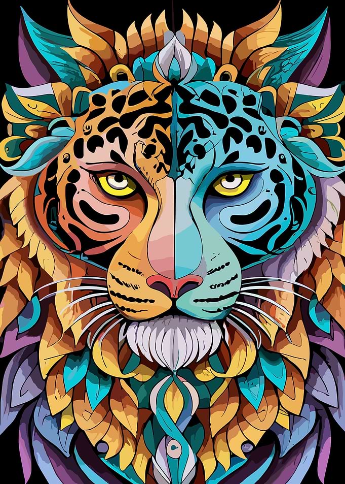Mandala Style Lion king