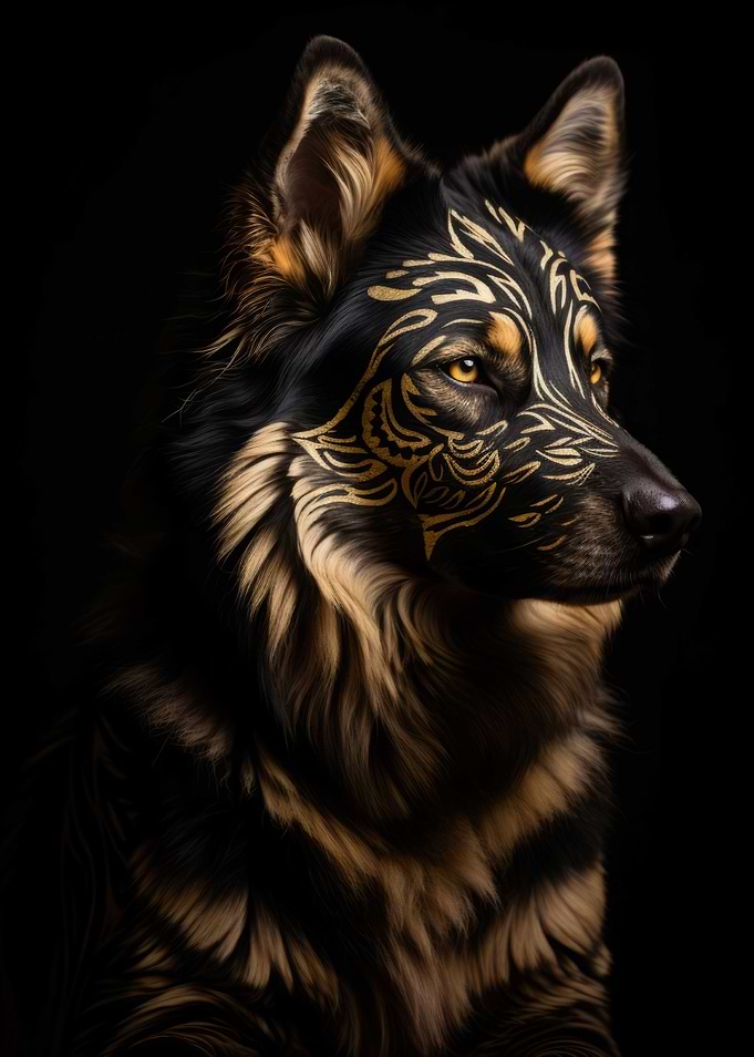Wolf Gold Dark Animal