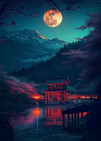 Zen Night Landscape