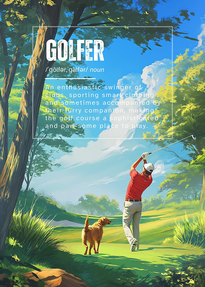 Golfer and His Dog