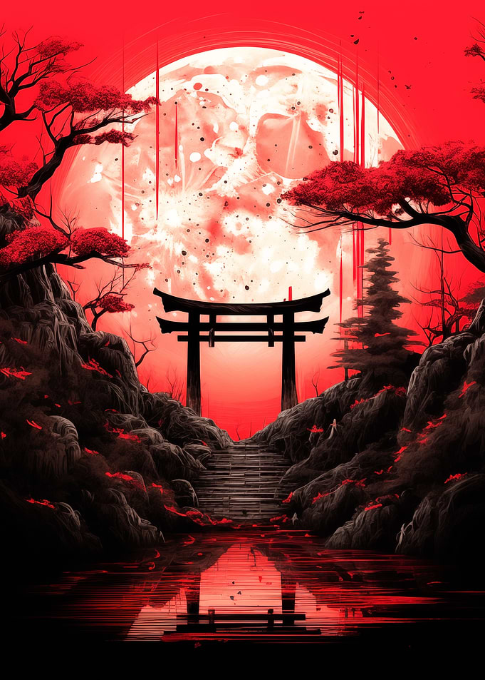 Torii Red Moon