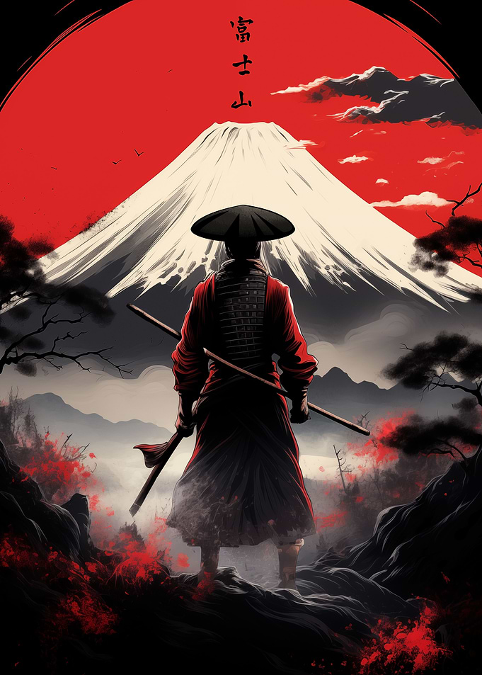 Ronin contemplating Fuji
