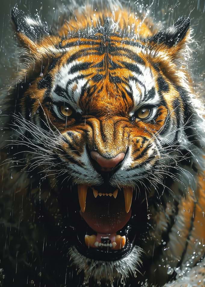 Roaring Tiger Close Up