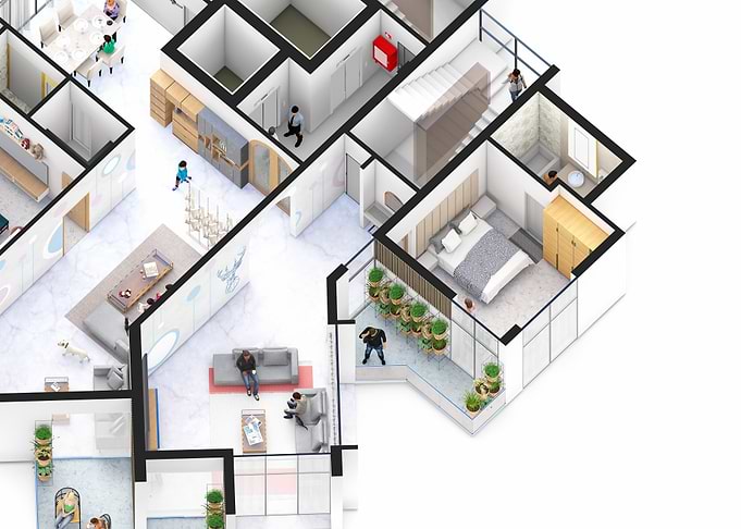 Isometric of an apartment