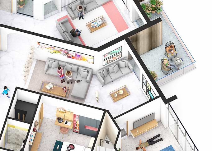 Isometric apartment 3d