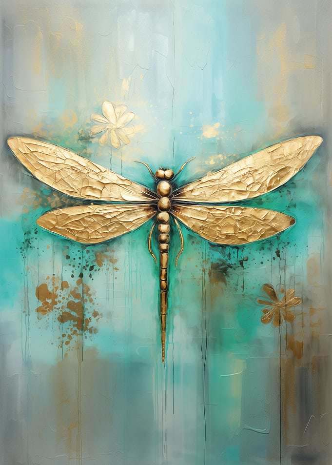 Dragonfly Golden Wings