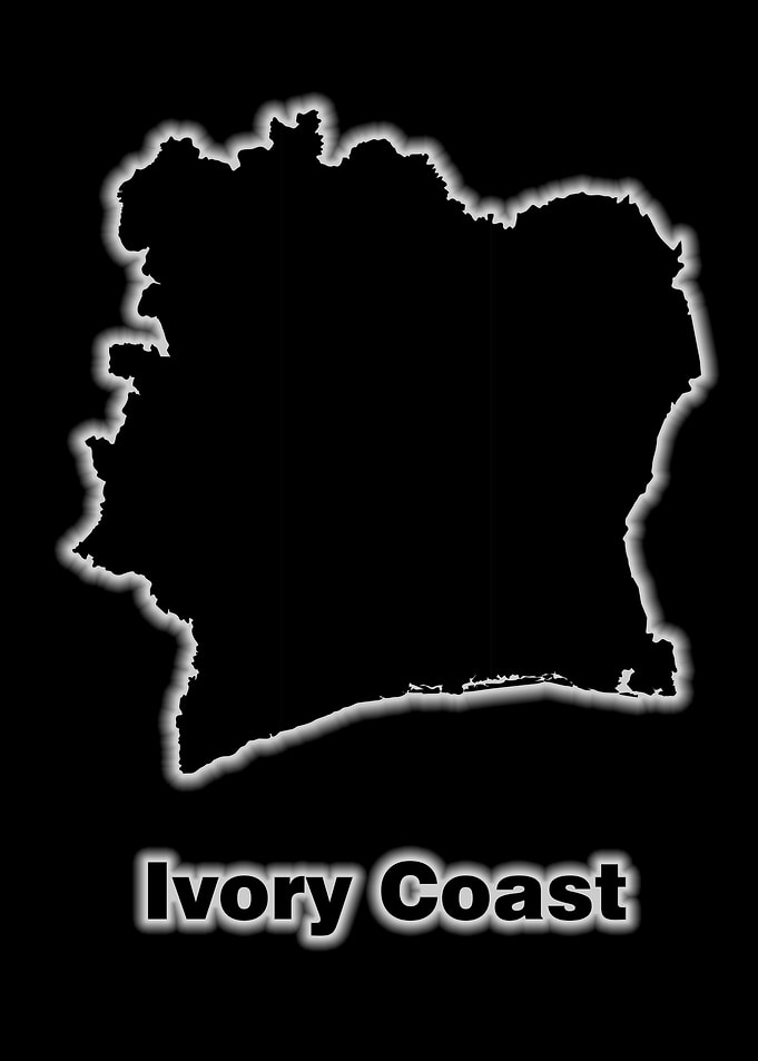 Ivory Coast map glow