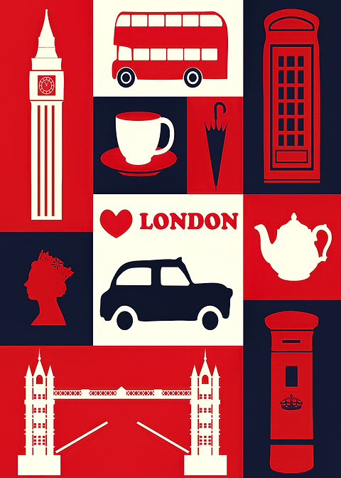 Chic Cityscape — vintage poster restored on metal