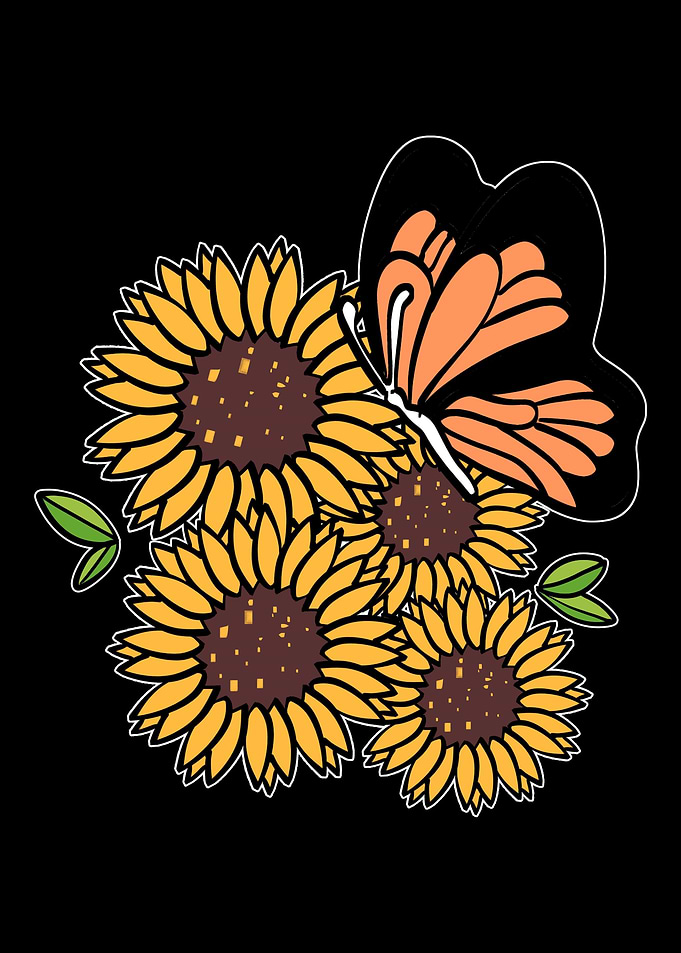 Butterfly Sunflower Garden
